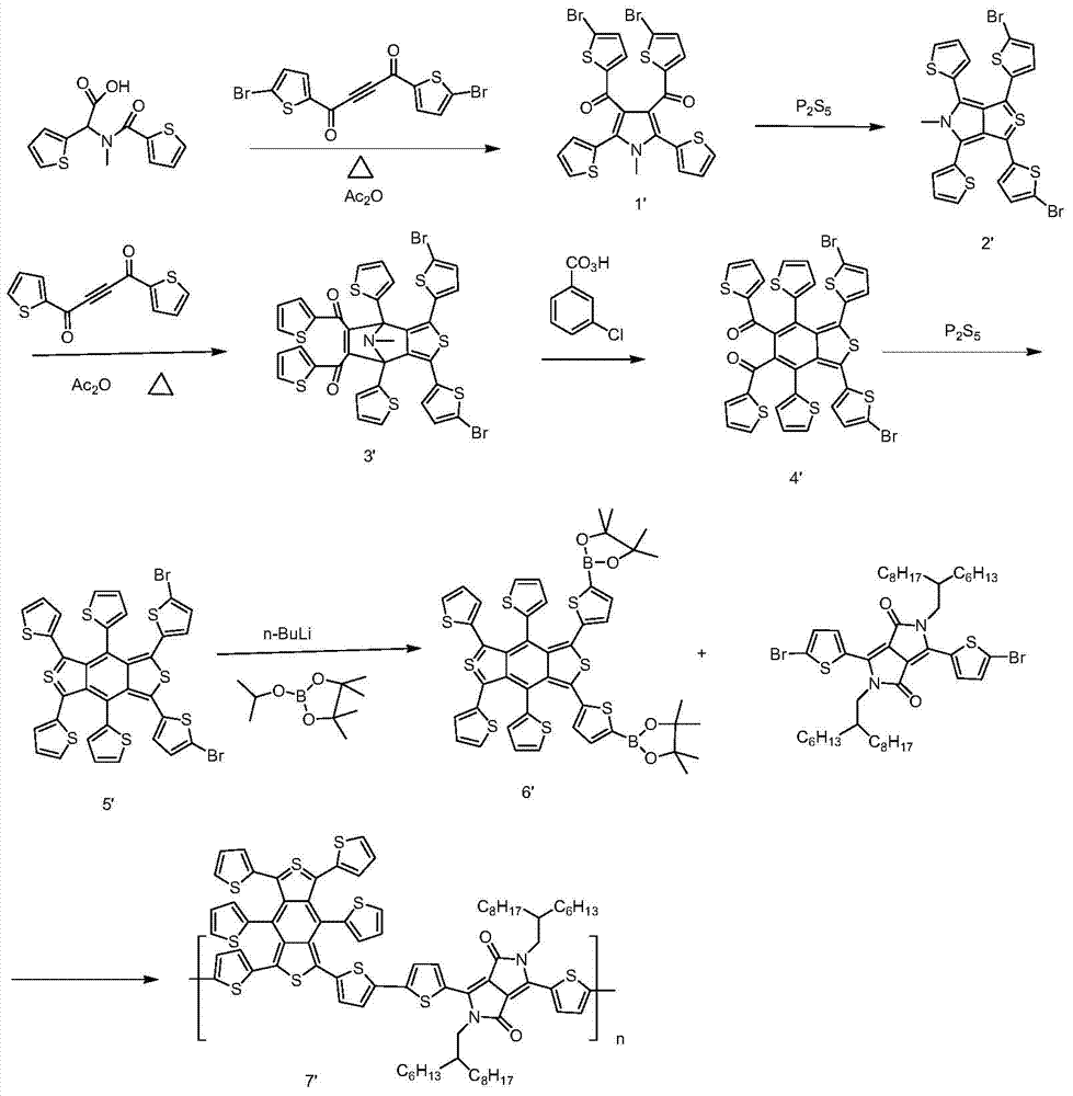 D-A type polymer semiconductor material and preparation method and application thereof