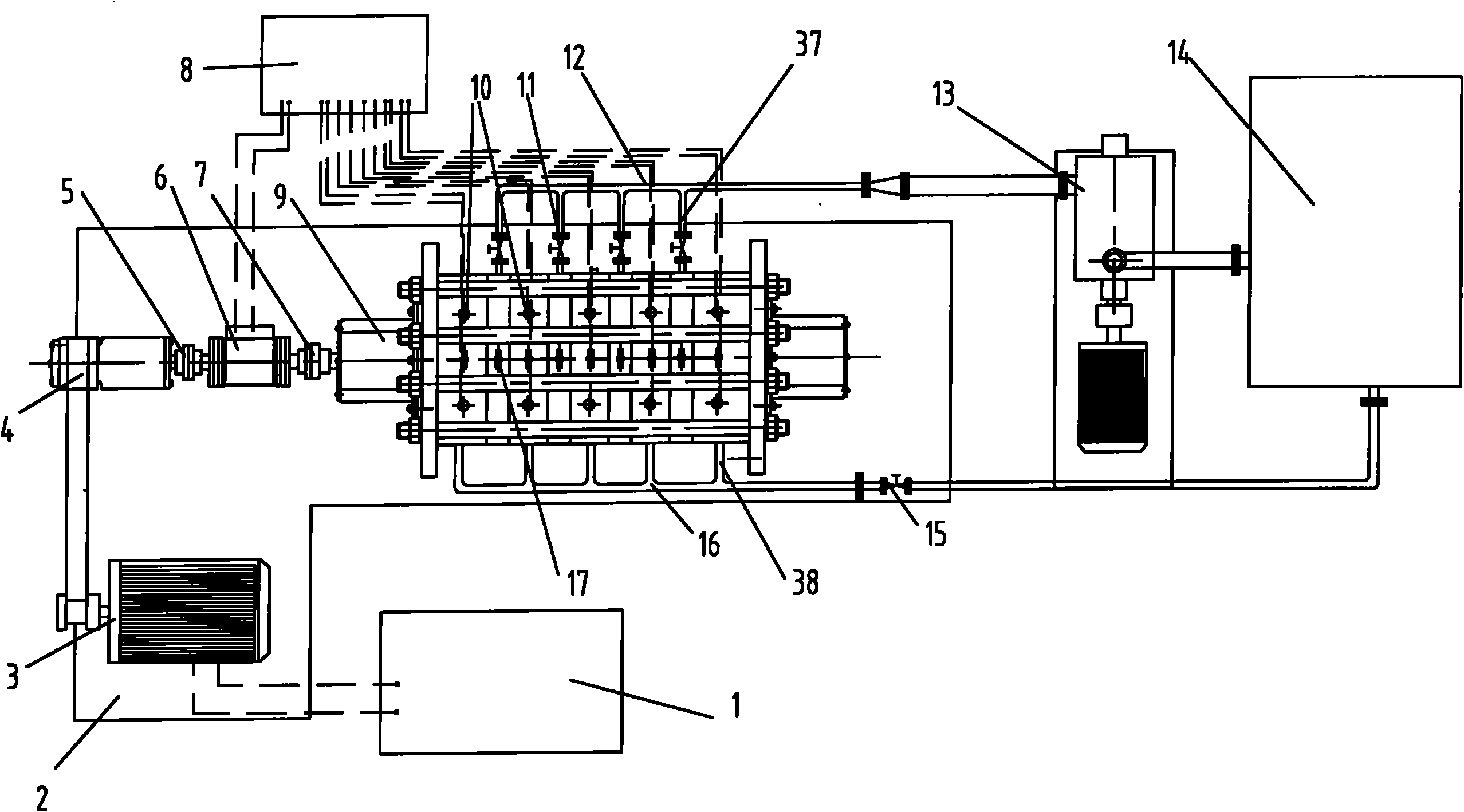 Experimental device of 'wet' rotor effect of multi-stage centrifugal pump