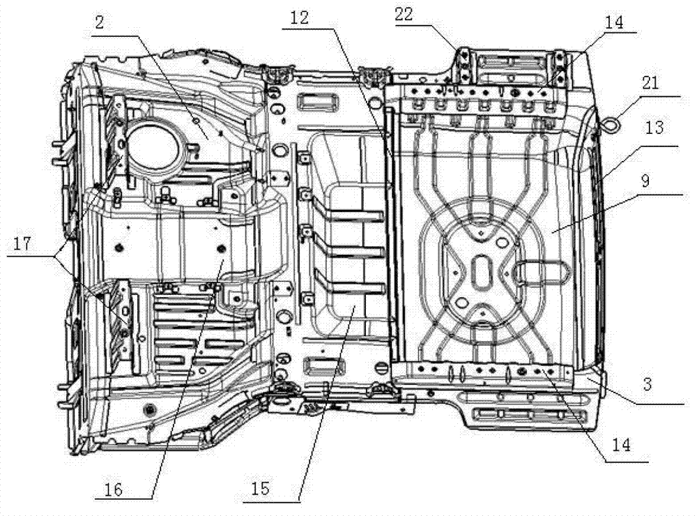 Rear floor assembly structure for plug-in hybrid electric vehicle