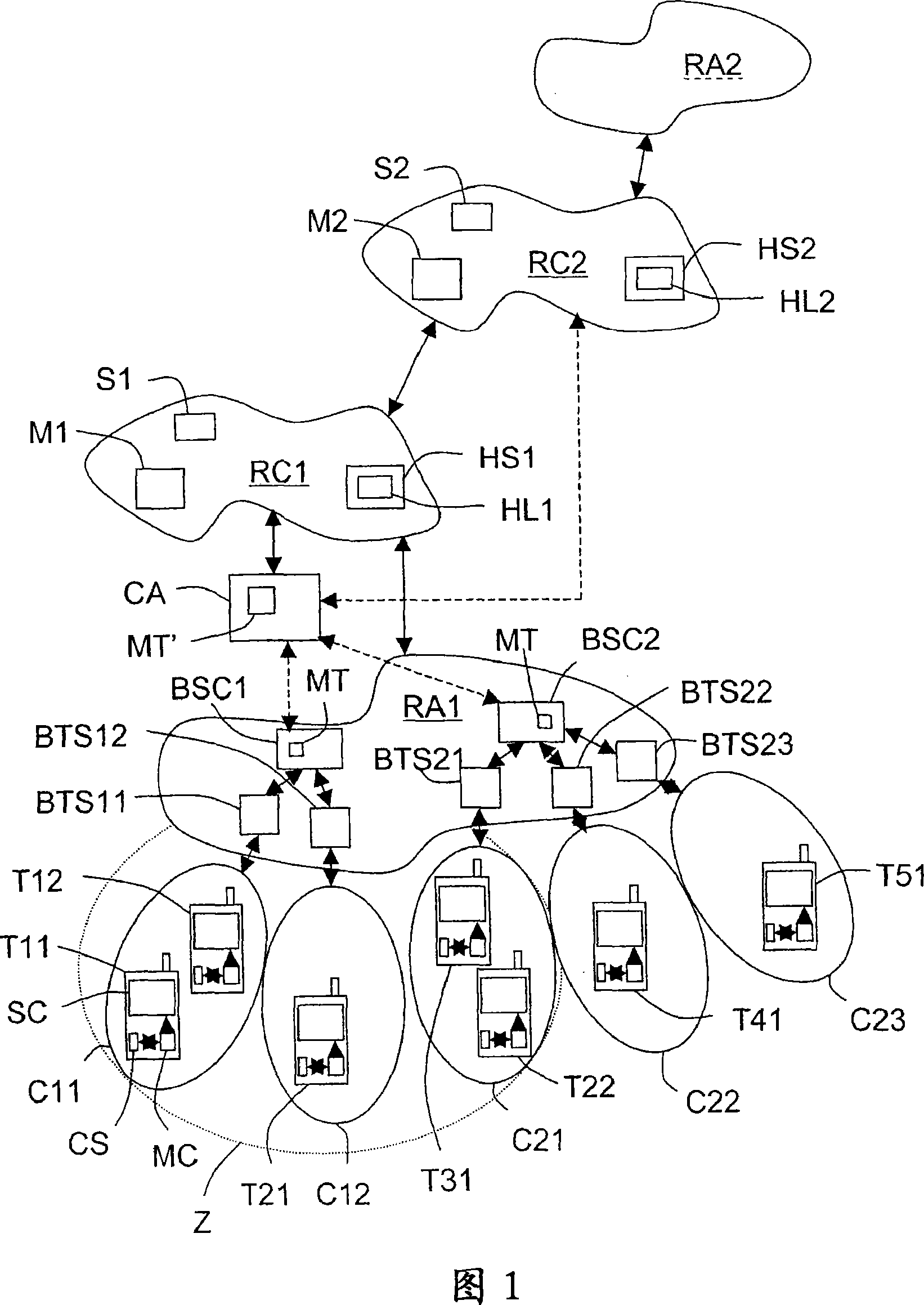 Method for transmitting urgent alert messages to sets of mobile terminals located in cells of a radio communication network, and related radio network controller