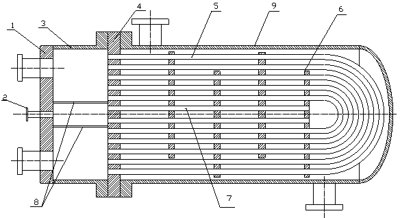 Novel U-shaped pipe bundle type heat exchanger