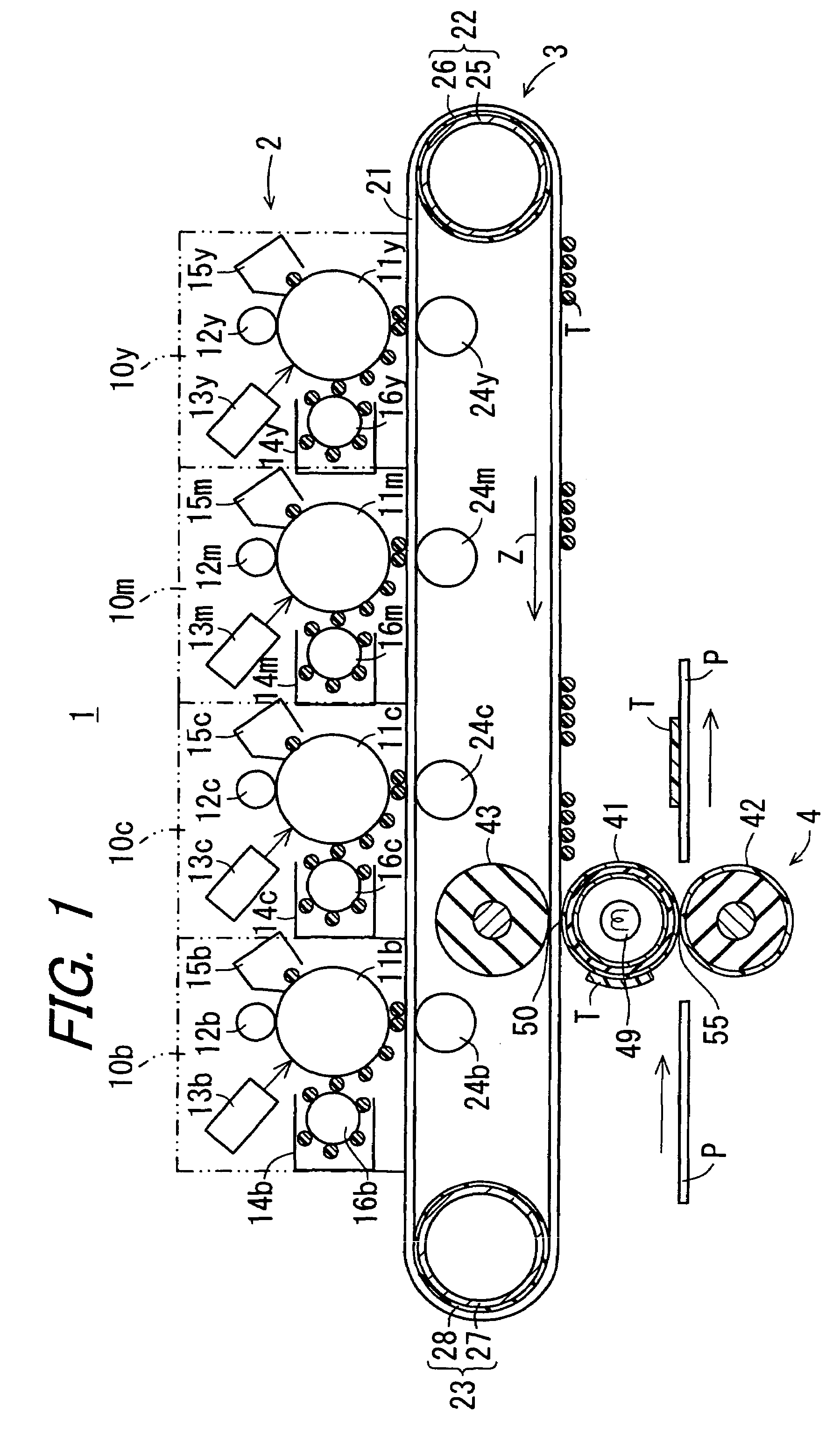 Image forming apparatus with increased transfer efficiency