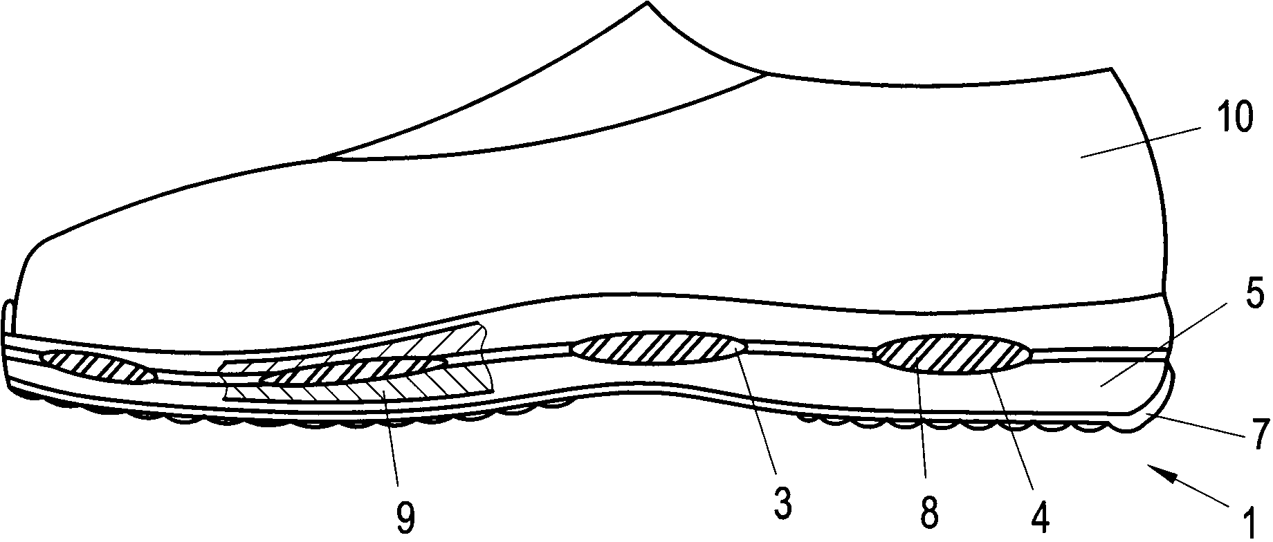 Breathable shoe sole and shoe having such a shoe sole