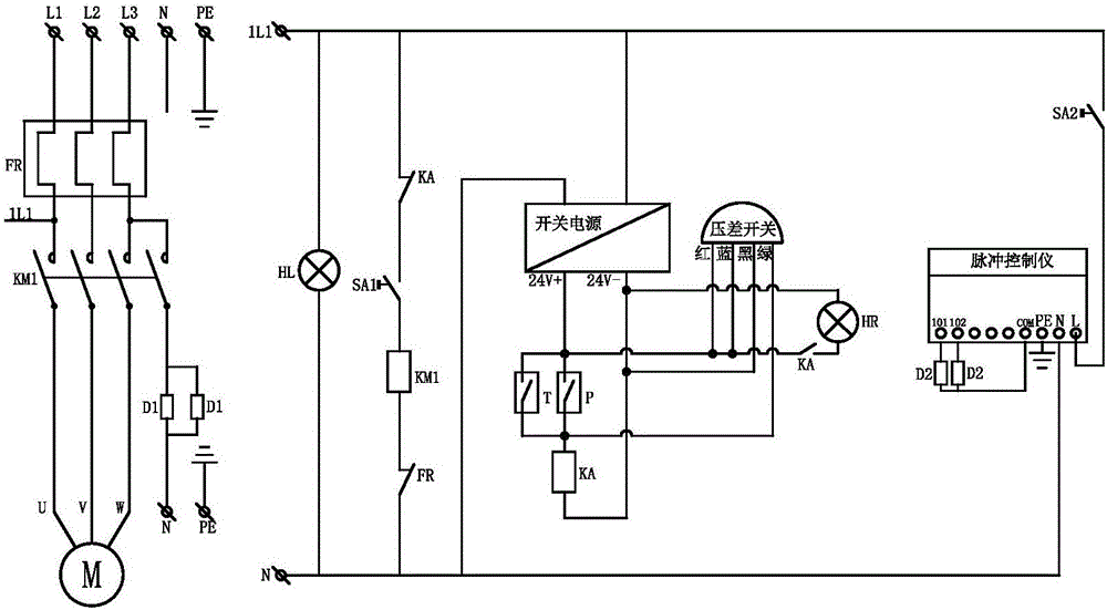 Dust collector fan linkage control circuit