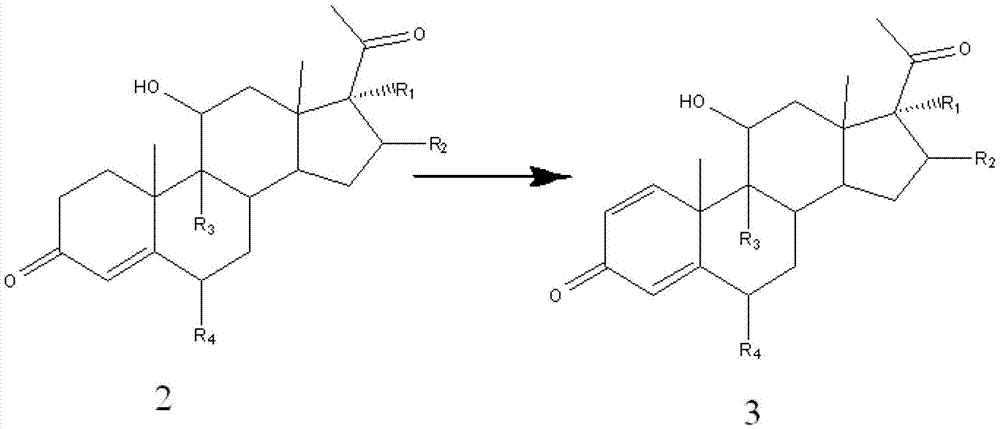 Preparation method of progestin-1,4-double bond-11-one-21-acetate compound