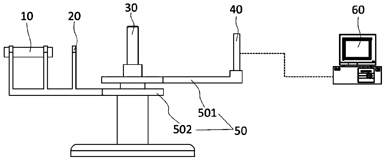 Detection device for multi-angle nanometer granularity measurement and detection method thereof