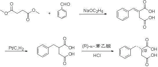 Preparation method of (S)-2-benzylsuccinic acid