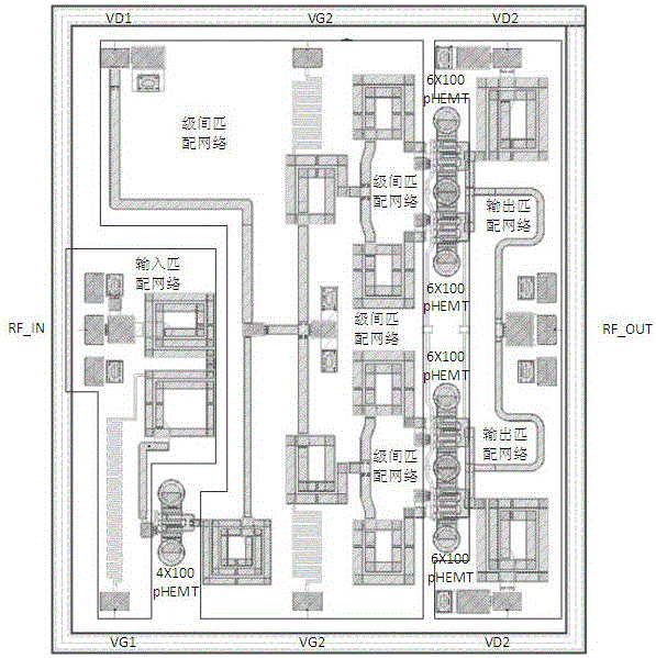 4.0-5.0 GHz 8W GaN monolithic power amplifier and design method