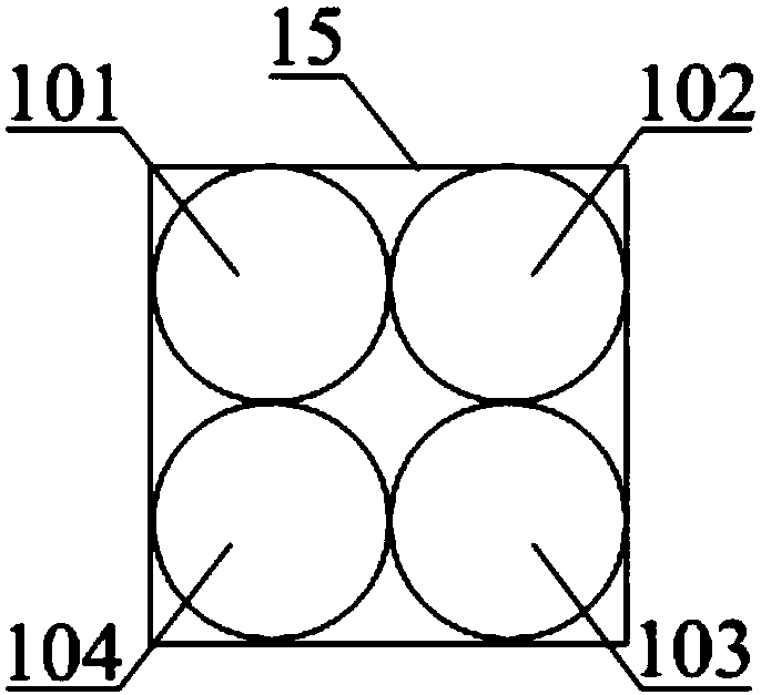 Multi-temperature-range composite halide ammonia storage tank structure with temperature range self-adaption function