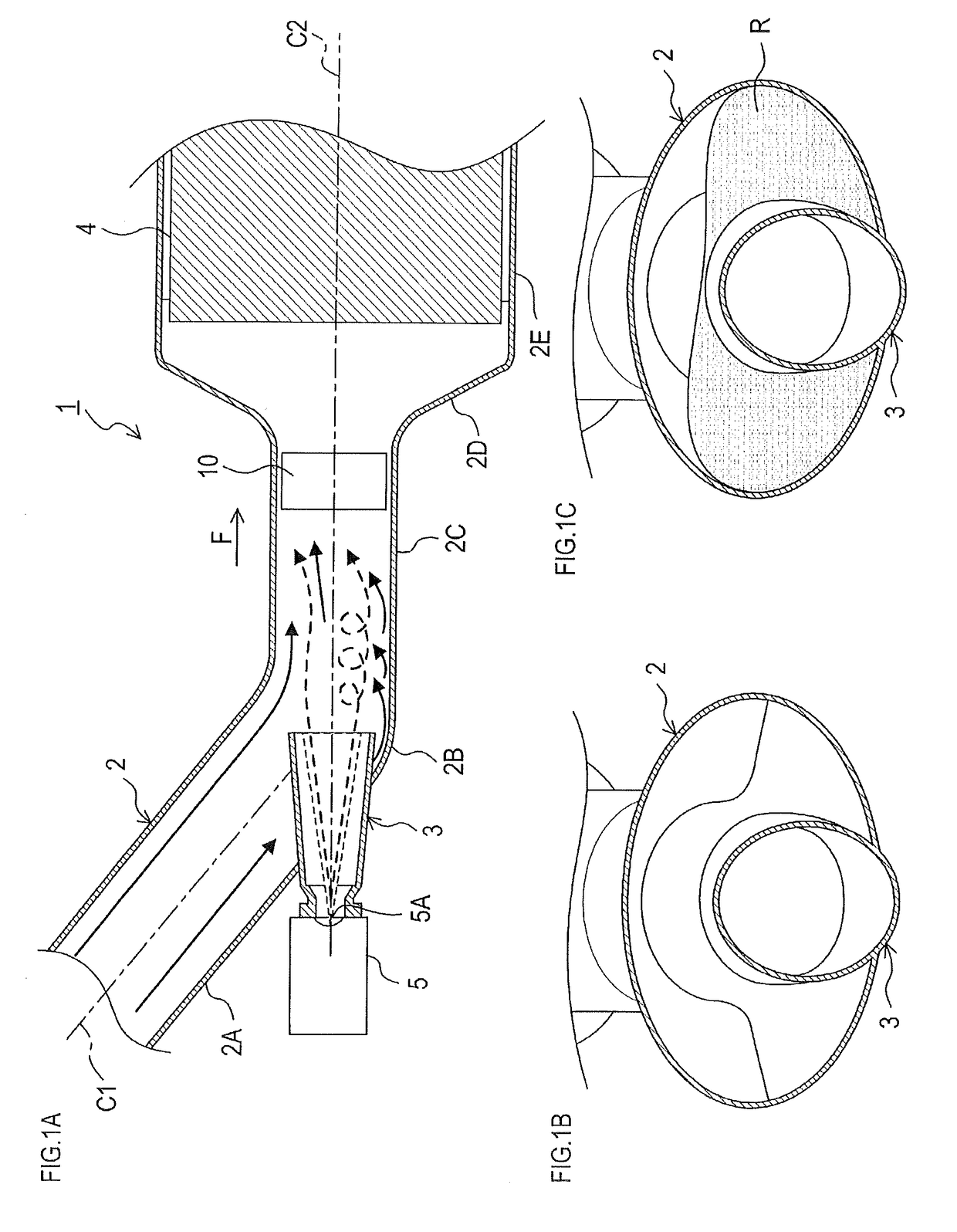 Exhaust gas stirring device