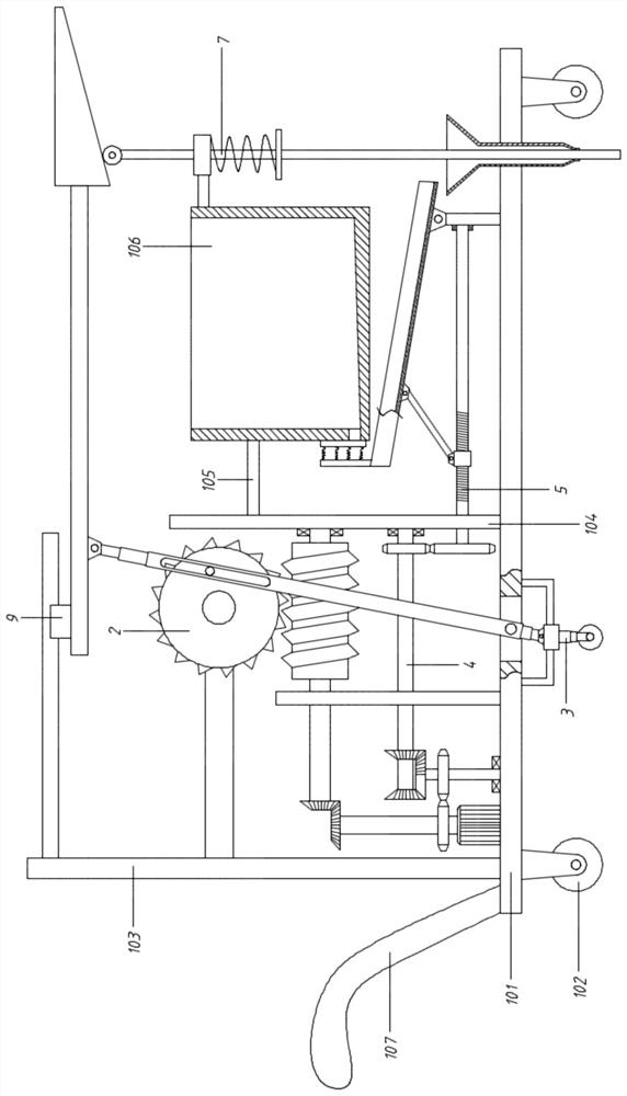A grain sowing device with the function of pressing soil