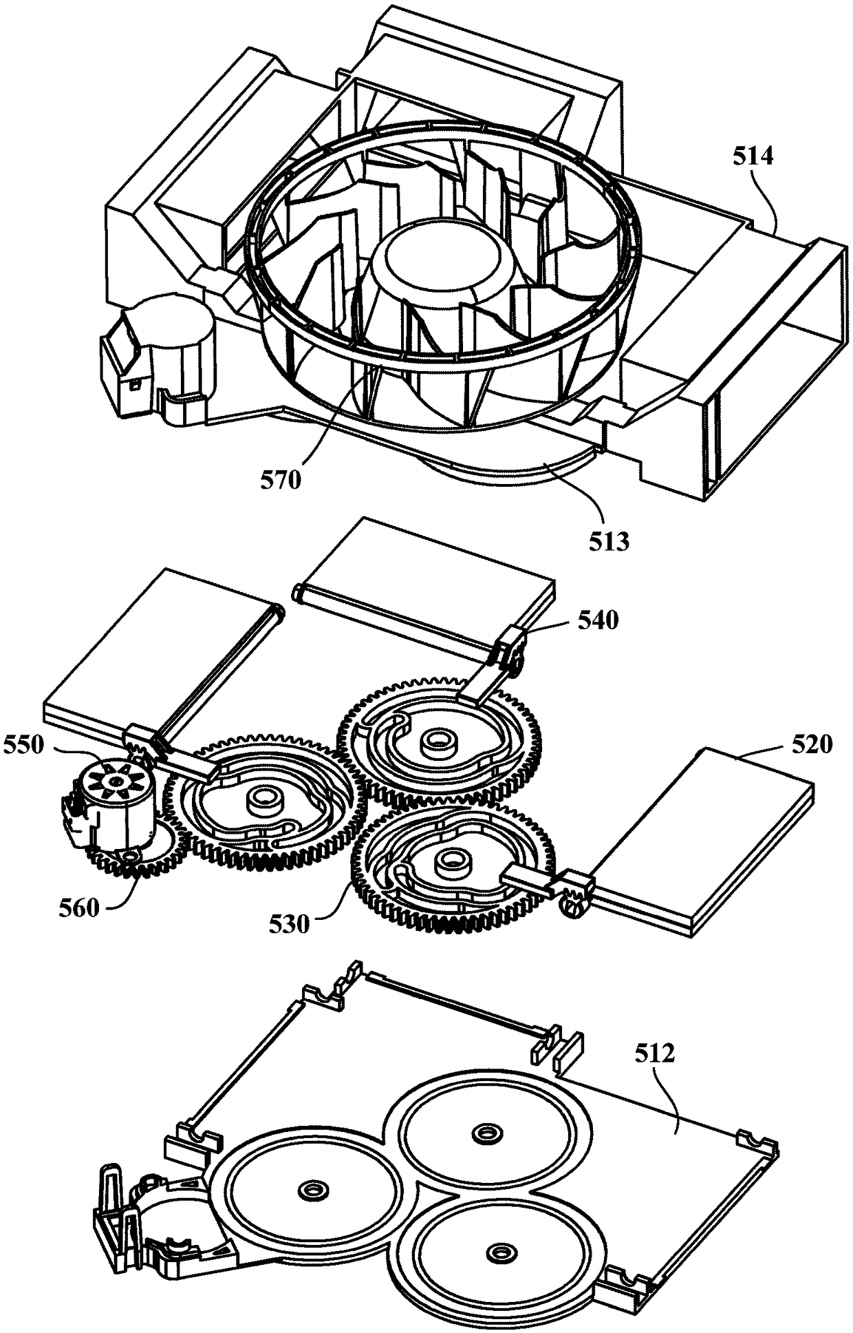 Branching air supply device and refrigerator