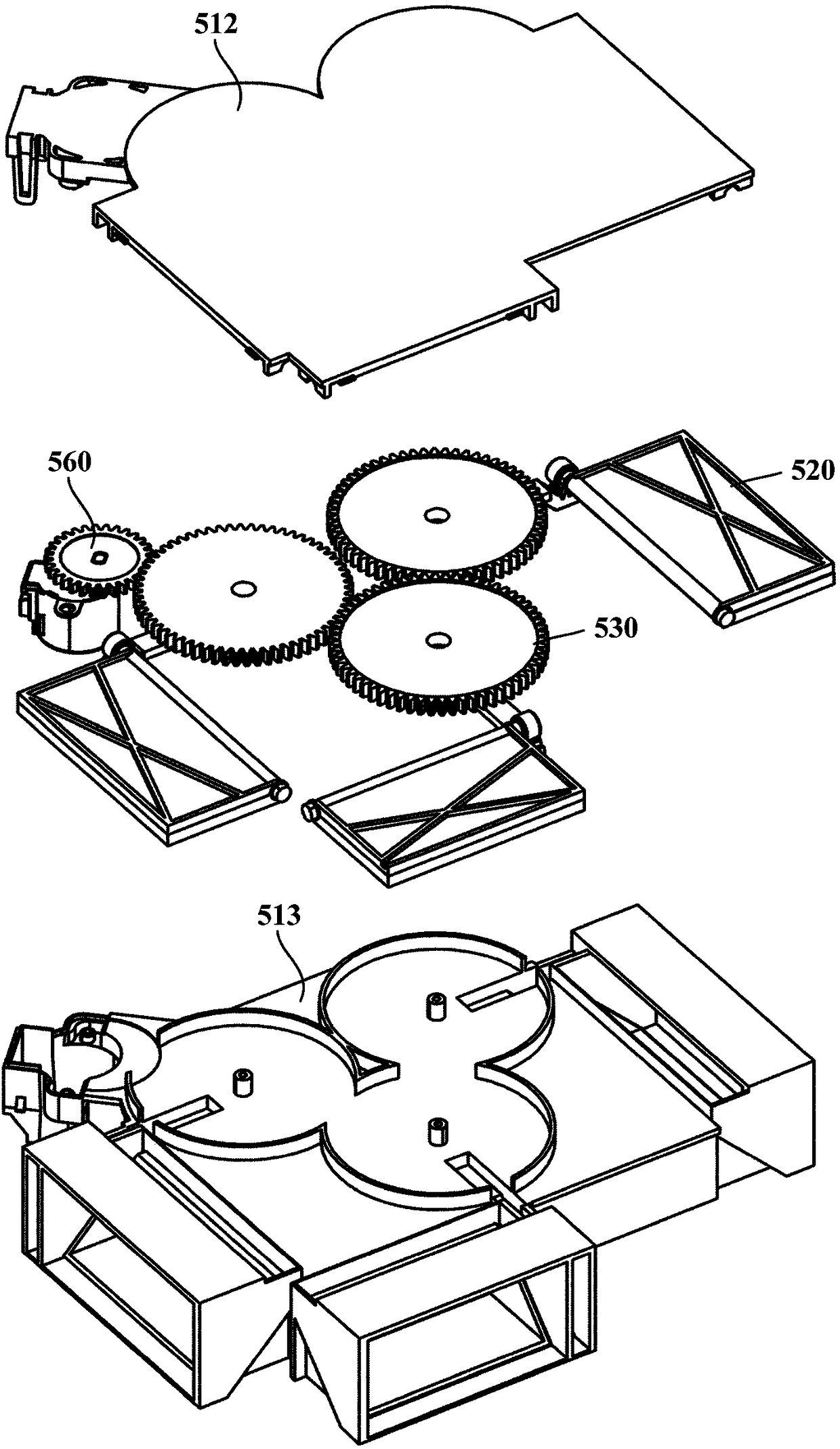 Branching air supply device and refrigerator