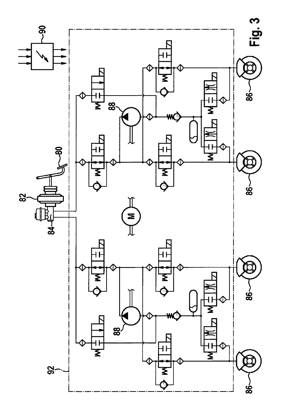 Method for boosting the brake power in an electronically slip-controllable vehicle brake system, as well as an electronically slip-controllable vehicle brake system