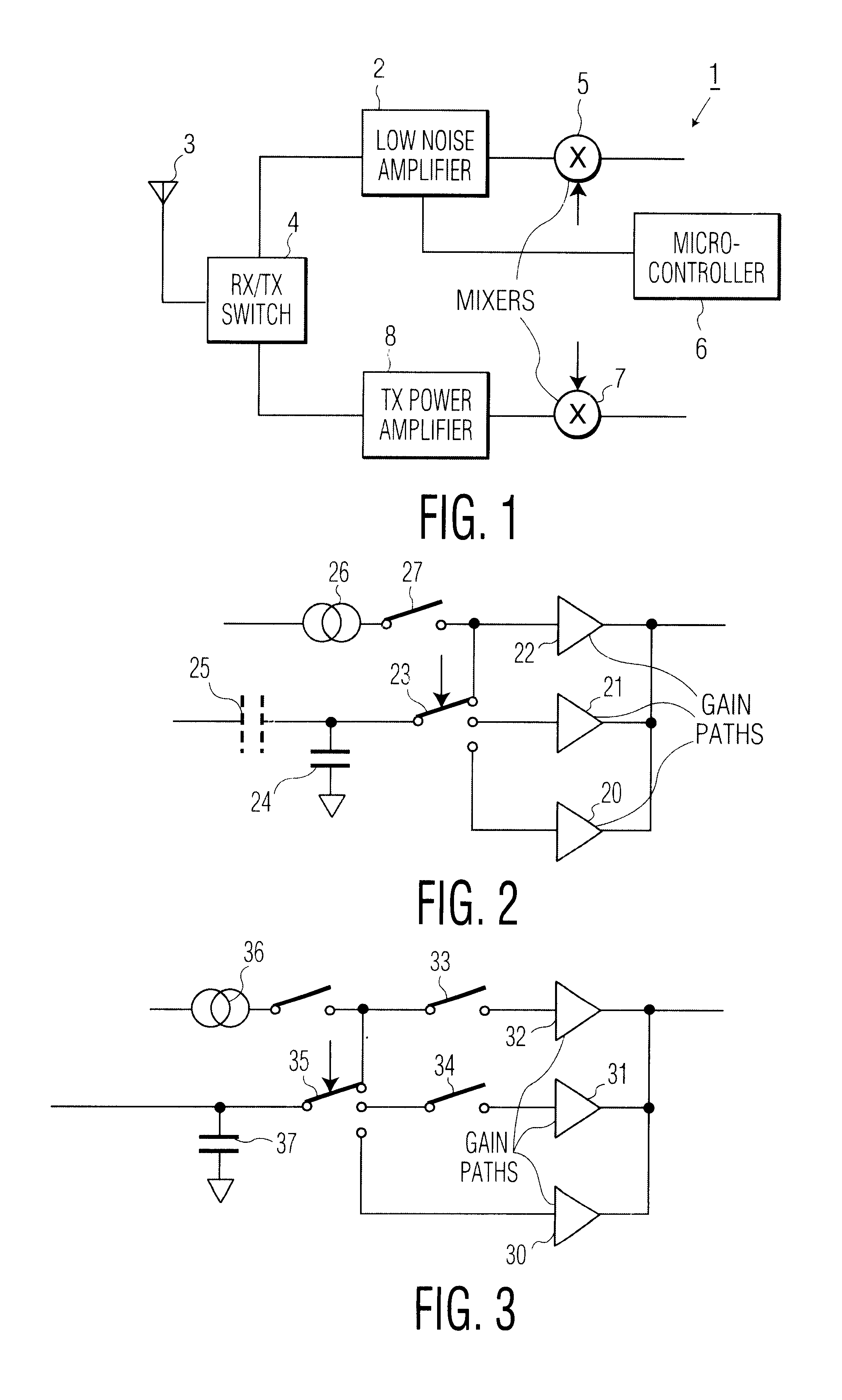 Radio frequency device with fast charging of an input capacitance