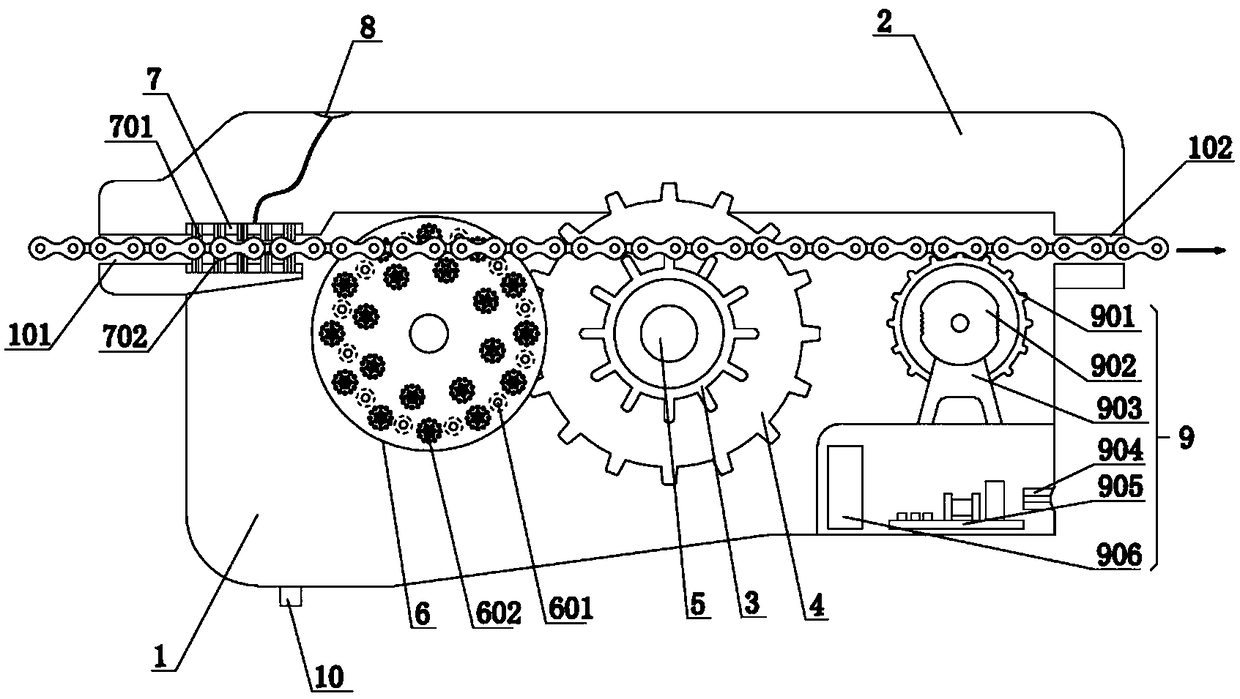 Automatic device for cleaning chain