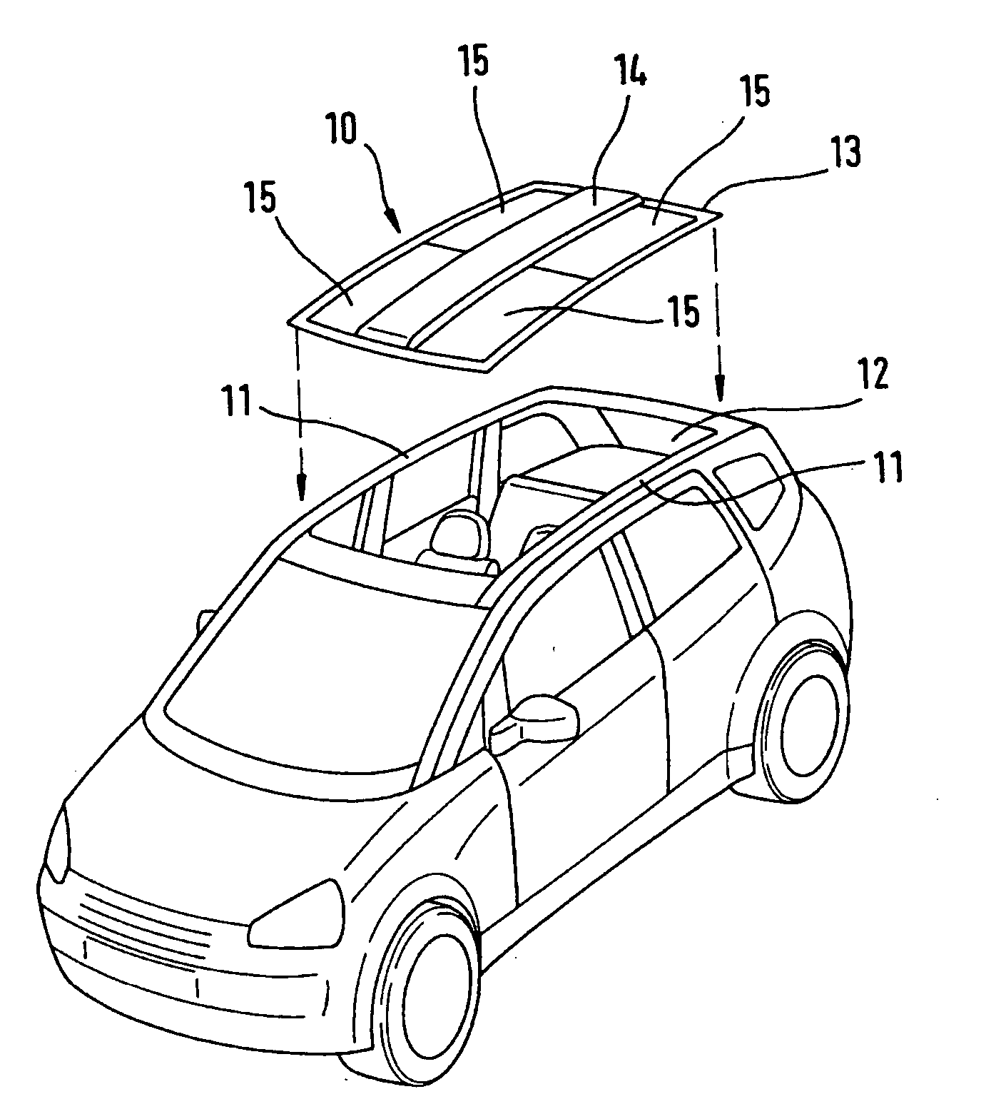 Roof box device and roof module with integrated roof box device