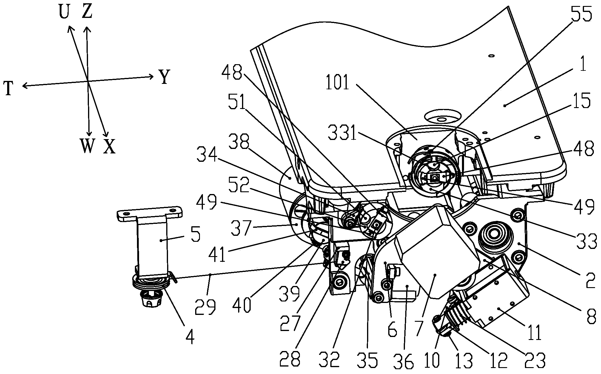 Automatic bobbin changing and winding device and method