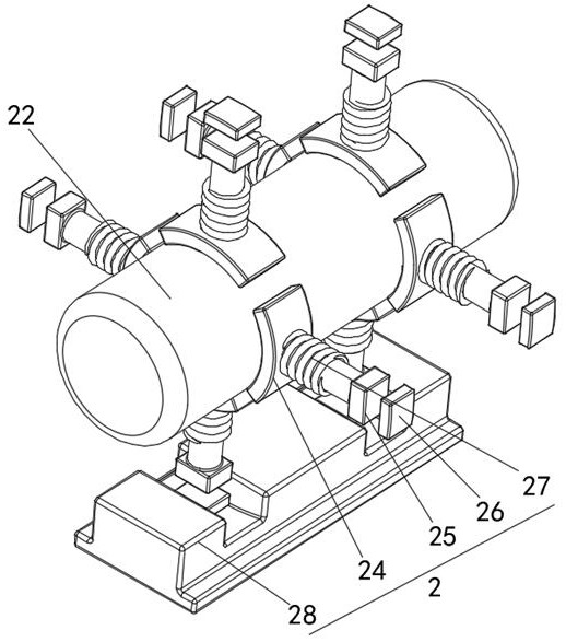 A level bubble debugging device for laser collimation equipment