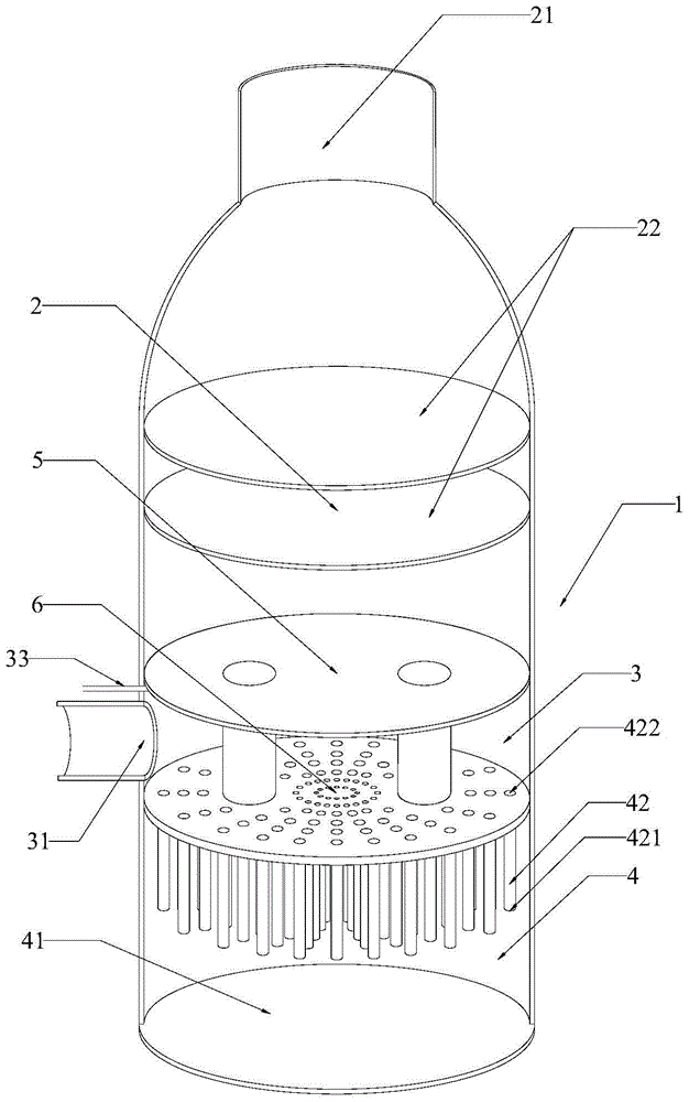 Flue gas desulfurization and dust removal method and device