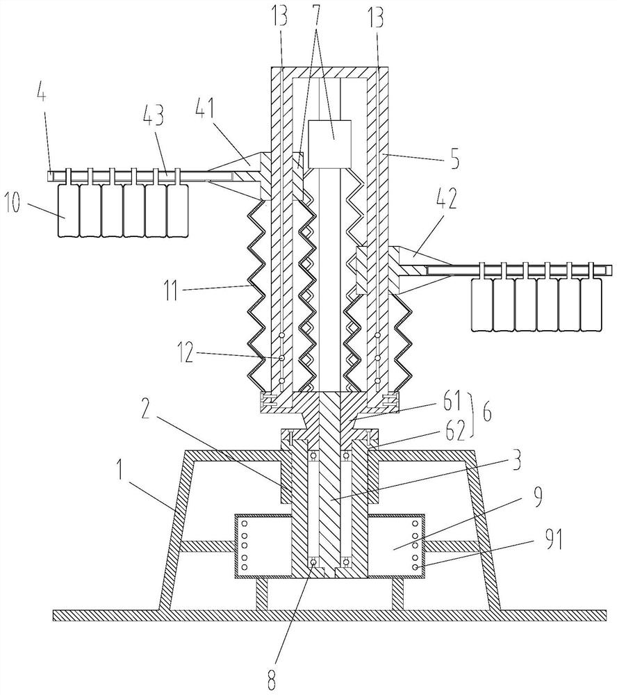 Lifting transposition device for long-neck bottle