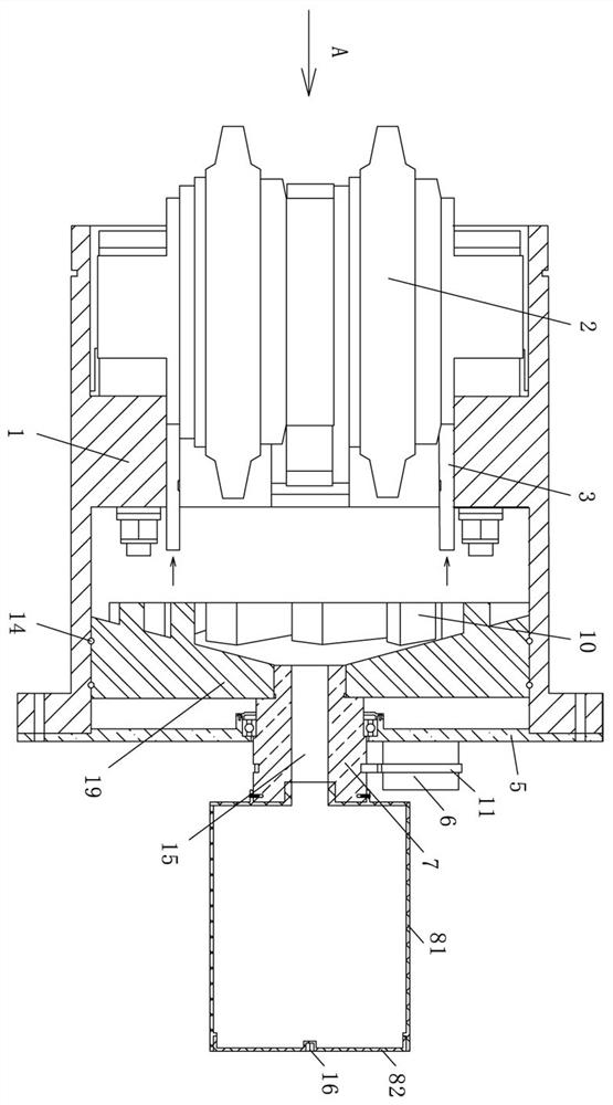 Slag deposition and mud deposition prevention structure of normal-pressure tool changer