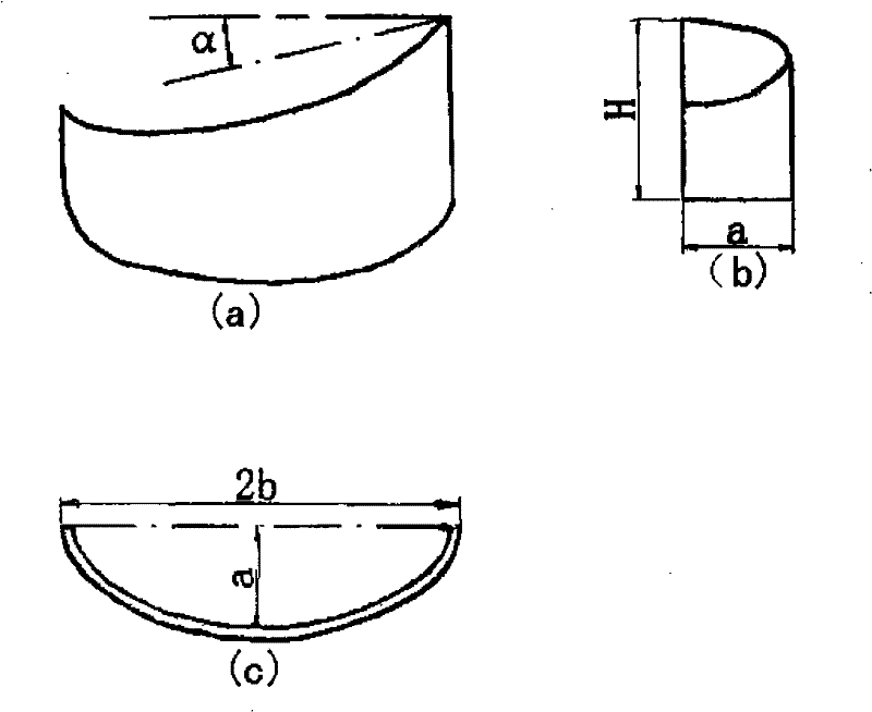 Enhanced heat transfer element of oblique truncated cylindrical wing vortex generator