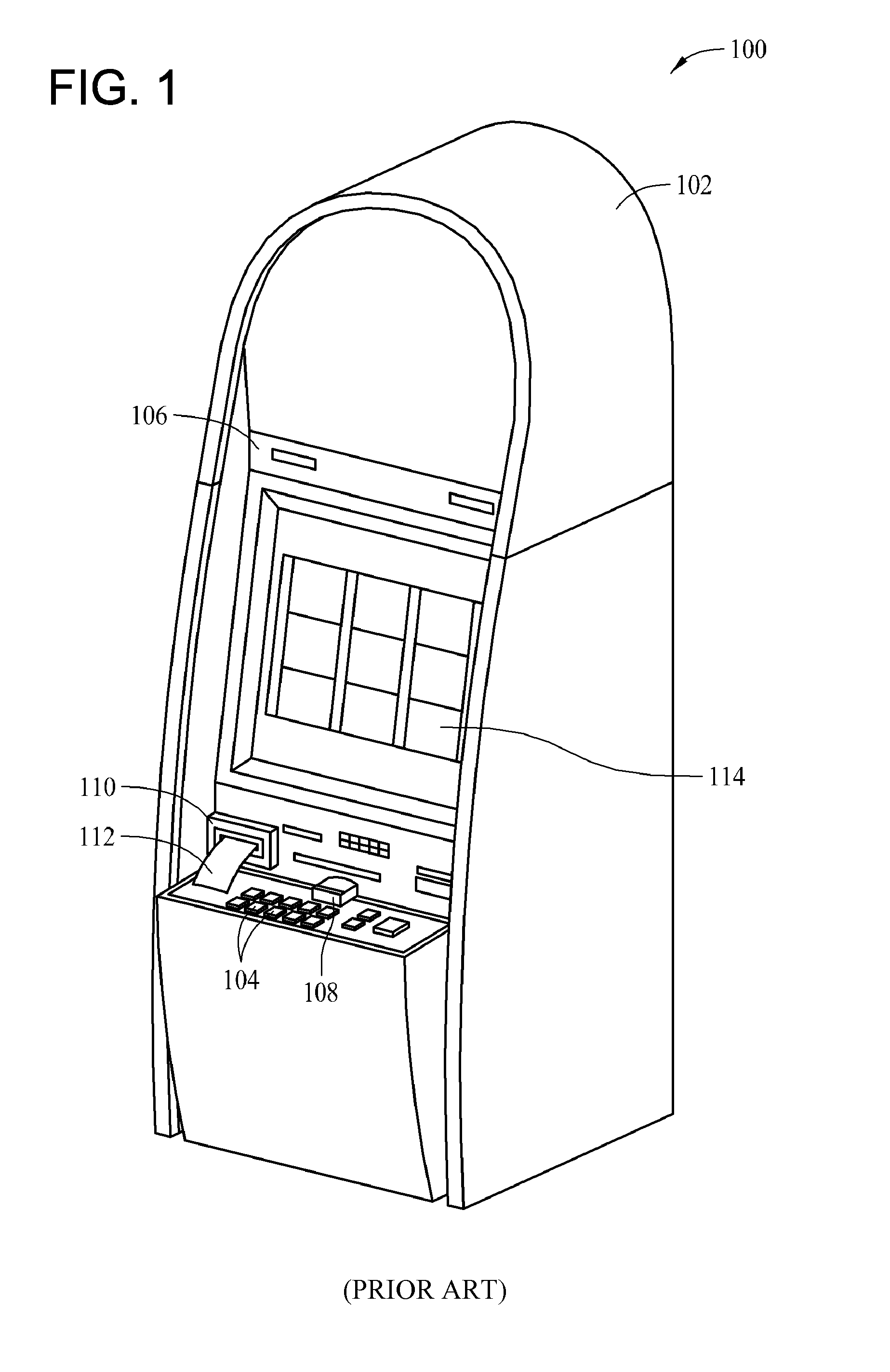 Gaming machine with a curved display