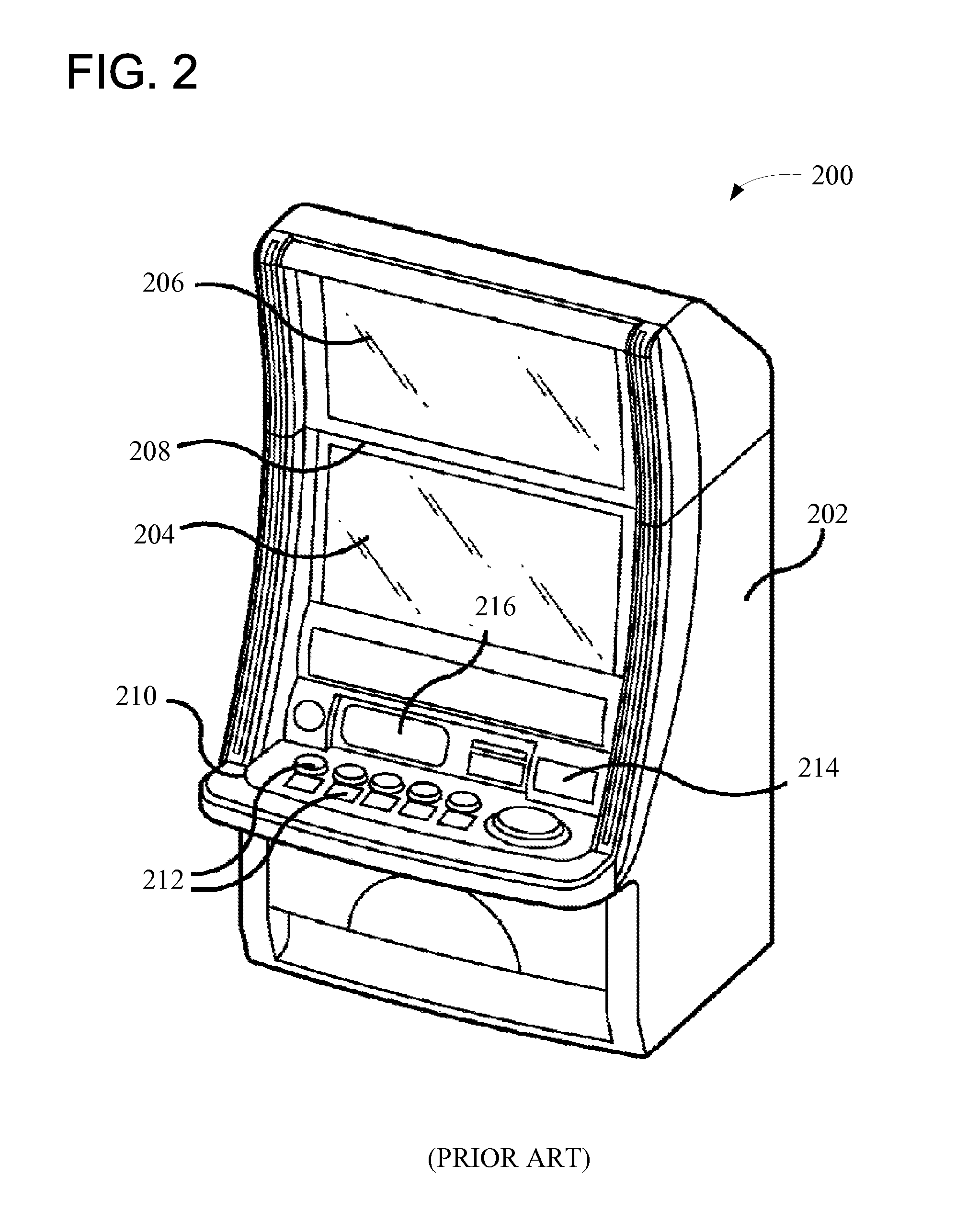 Gaming machine with a curved display