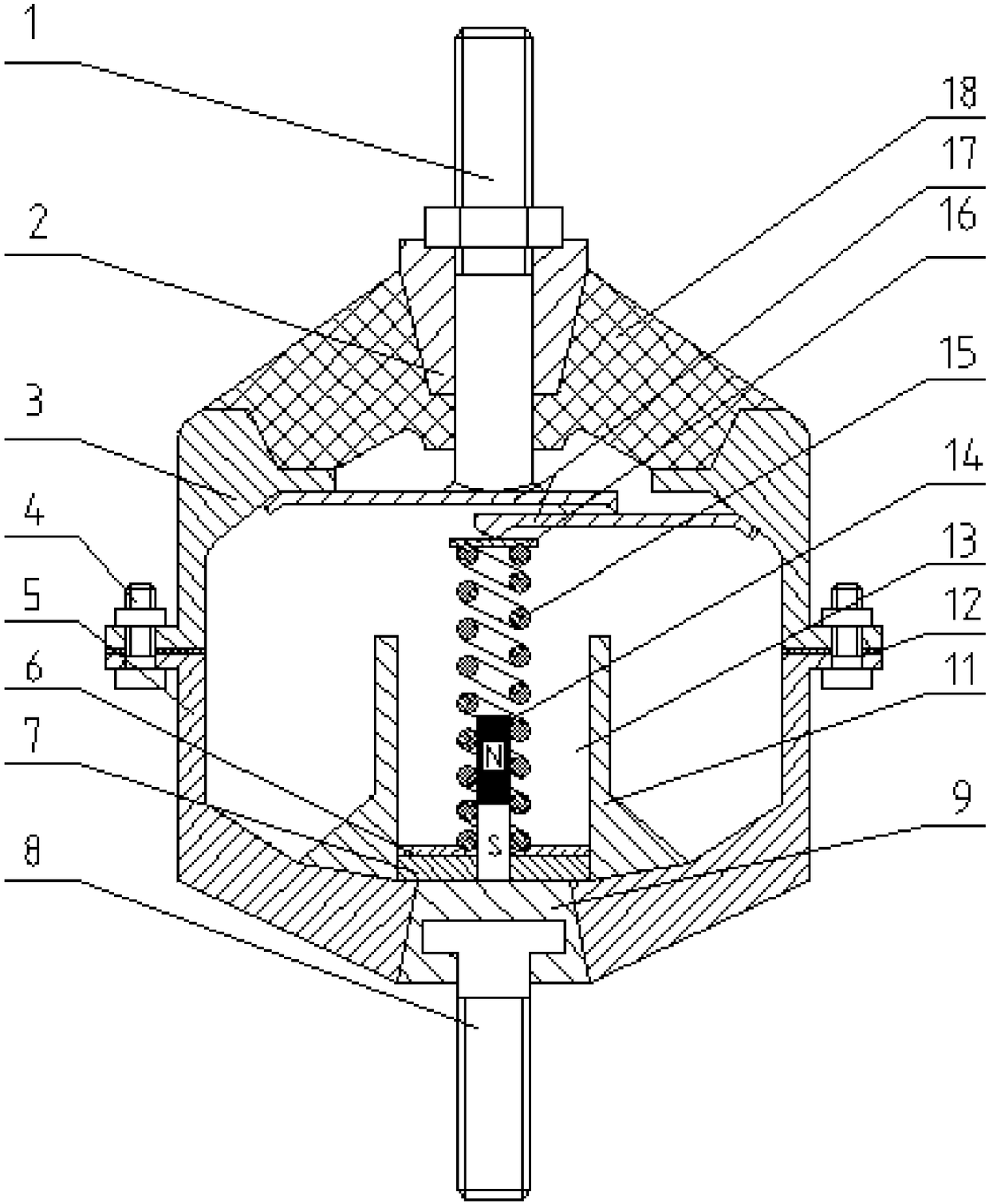 Variable-rigidity rubber suspension with energy recovery function