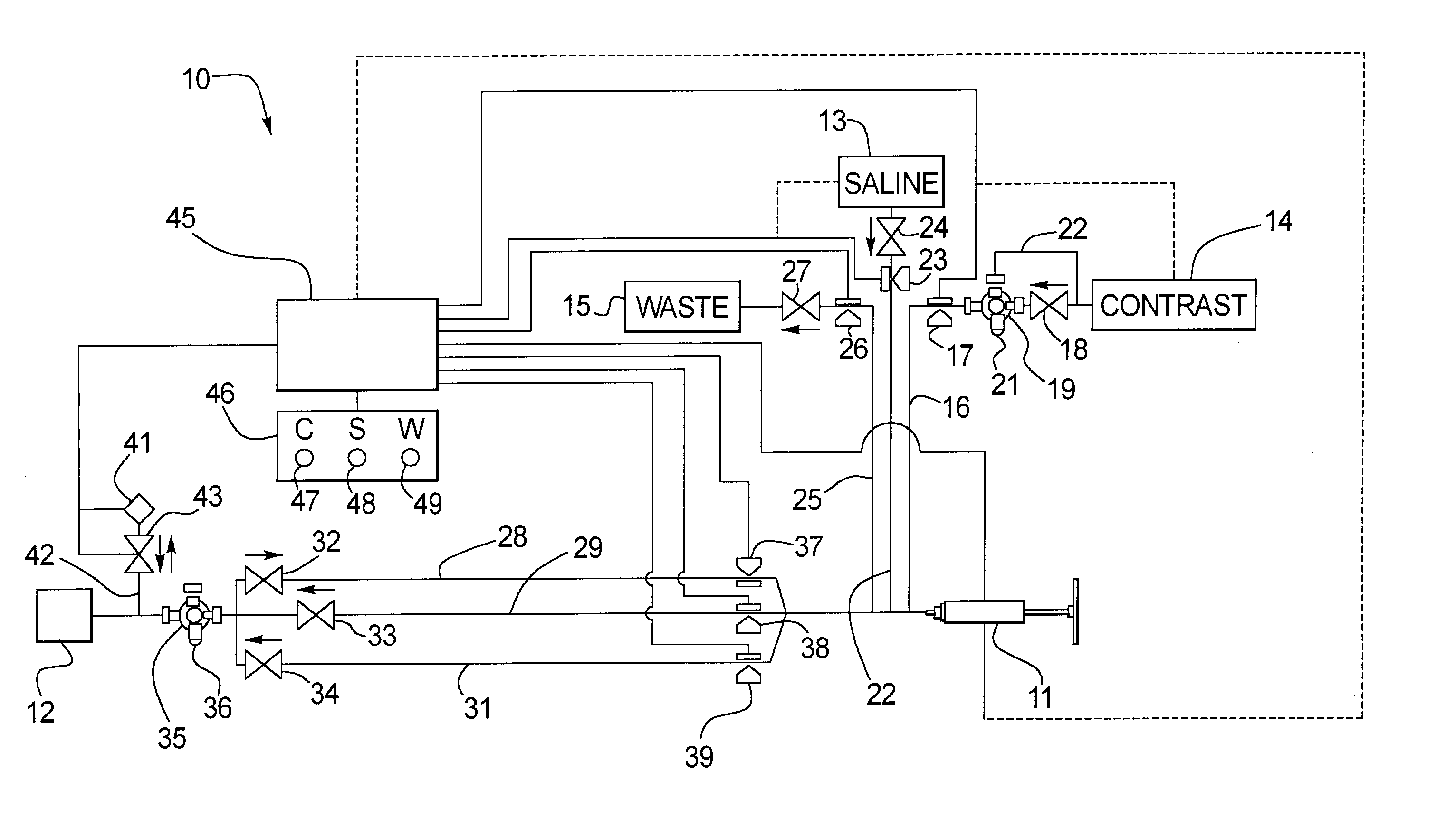 Angiographic fluid control system