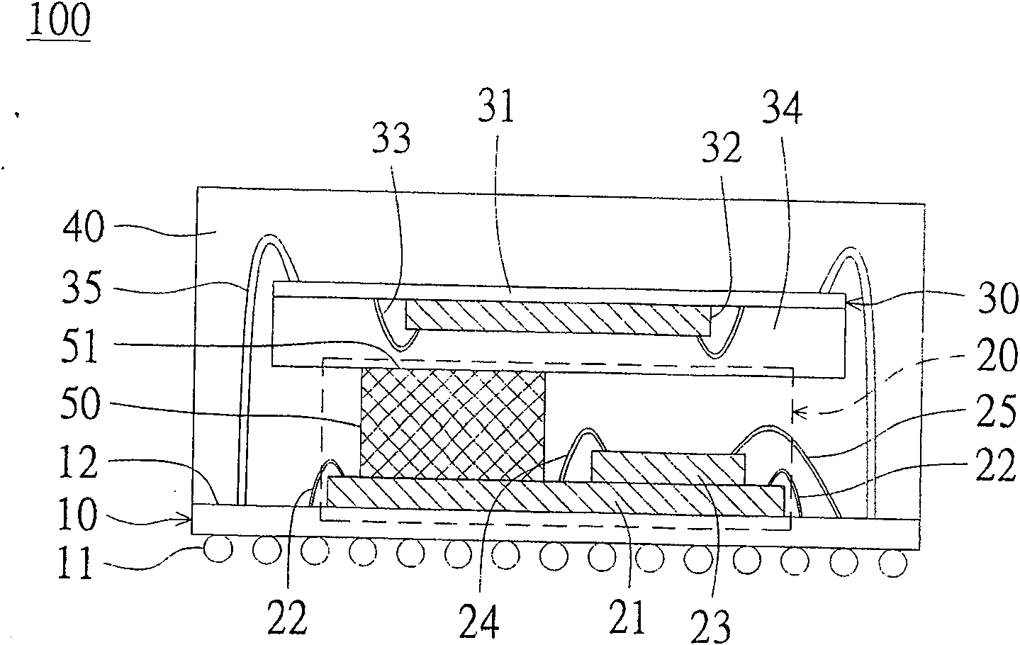 Packing structure with stacking platform and its package method