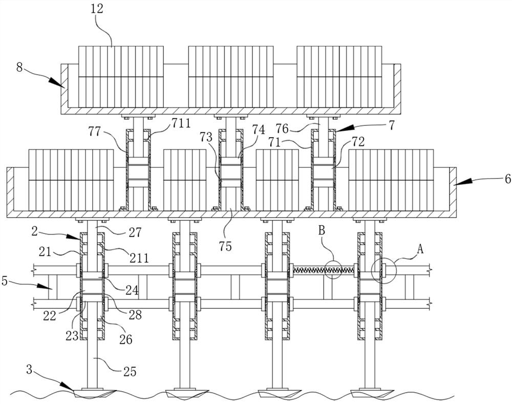 Multi-stage bearing method based onincreaseof ship transportation area and total load