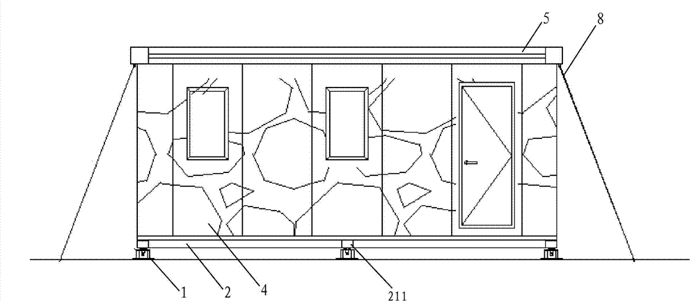 Connecting structure of wallboard and floor, ground ring beam and modular integrated house
