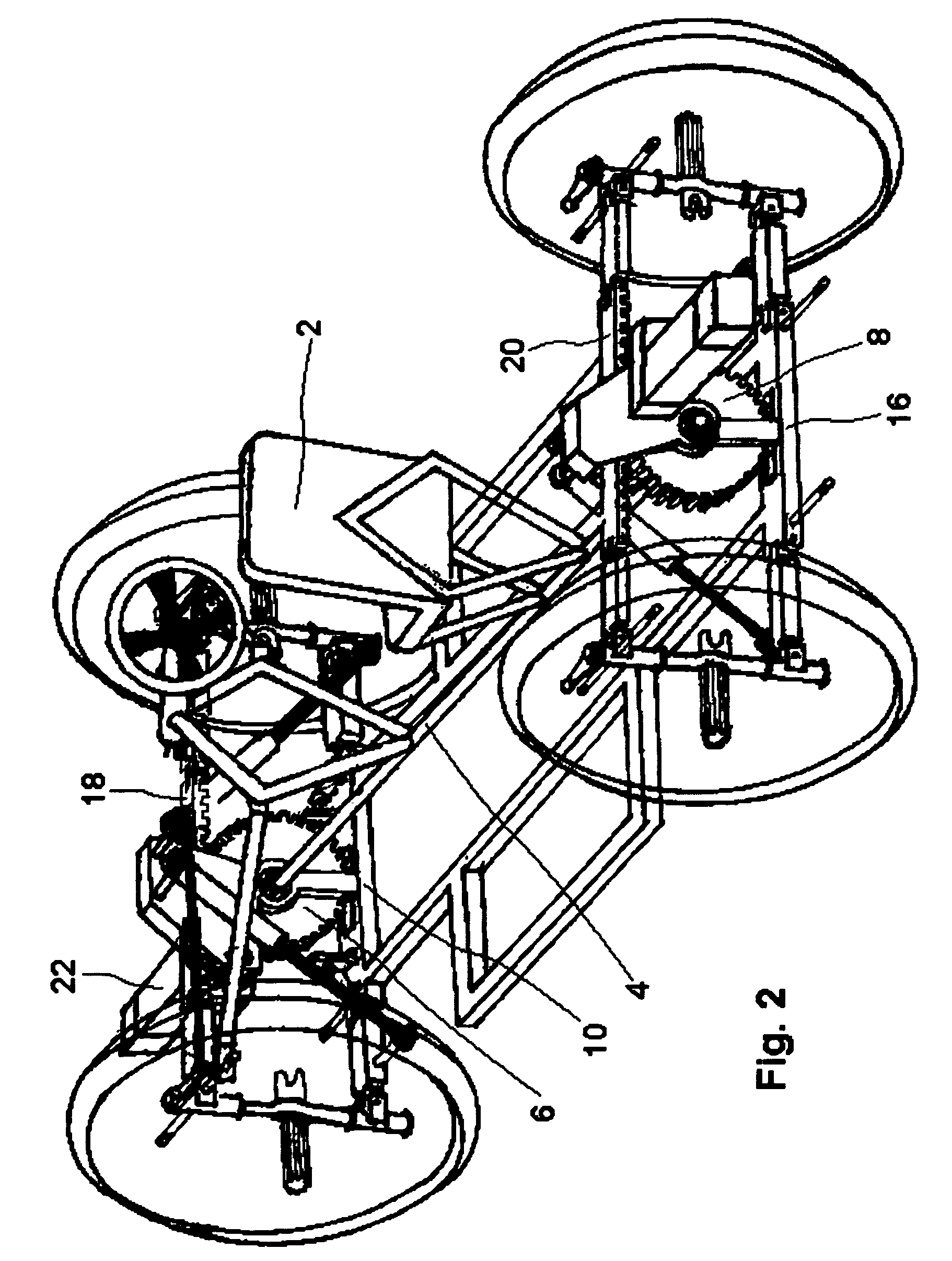 Tilting four wheel drive vehicle