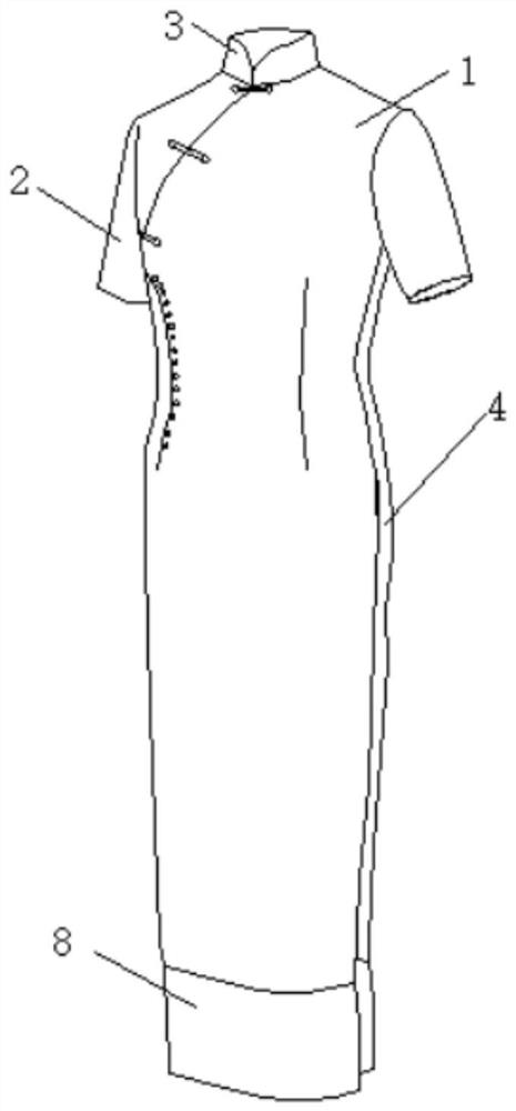 Woman cotton-spun cheongsam dress containing nano structure