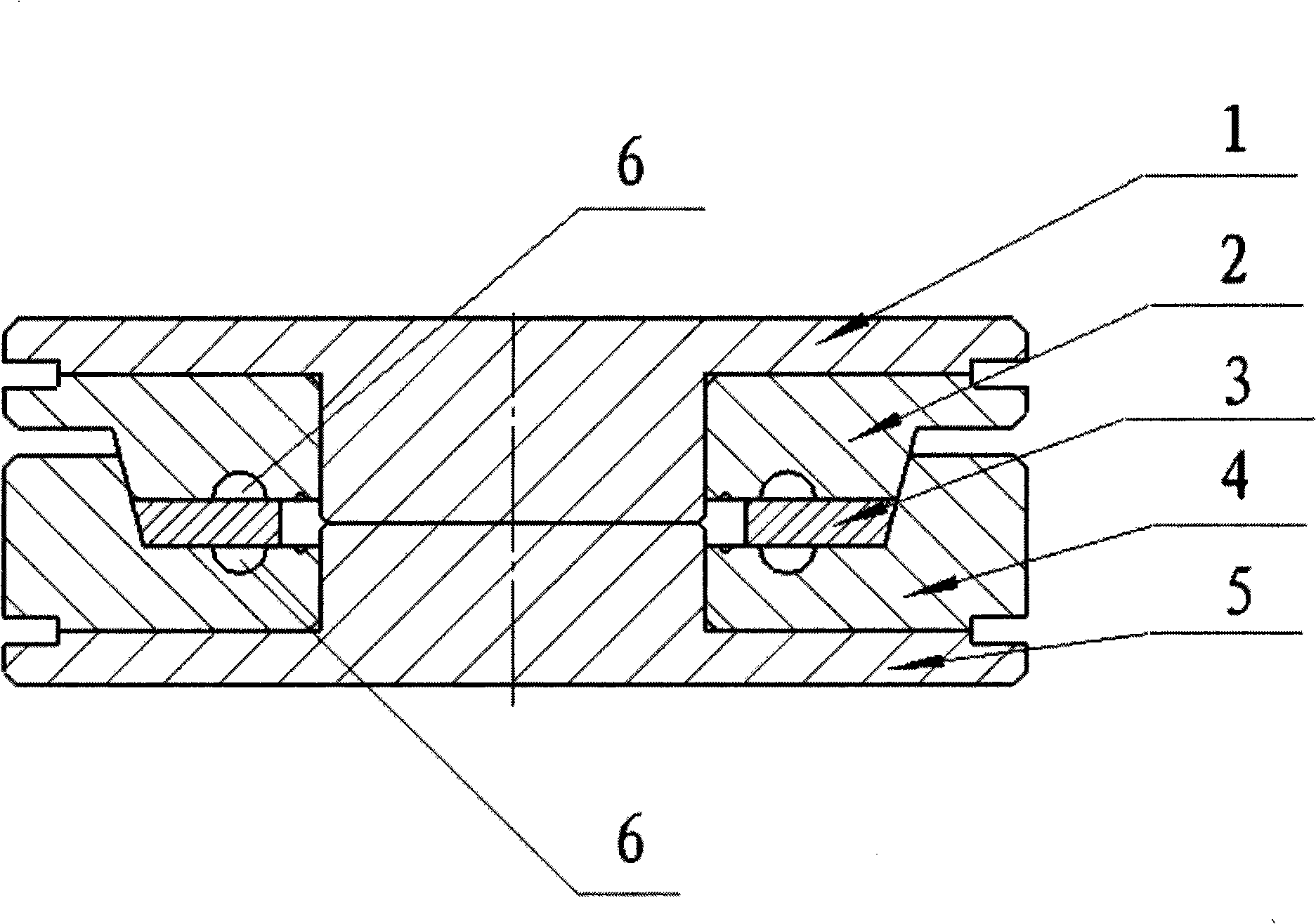 Metal-rubber composite gland bush molding die and molding method thereof