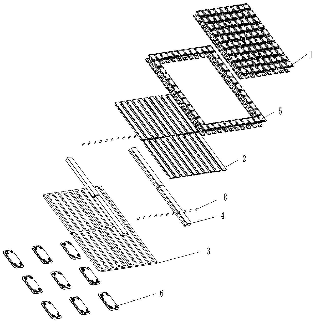 Groove inserting lattice member combination checkerboard structure