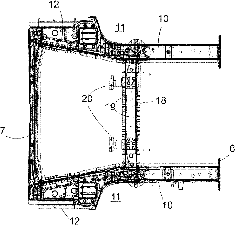 Rear floor structure for a motor vehicle