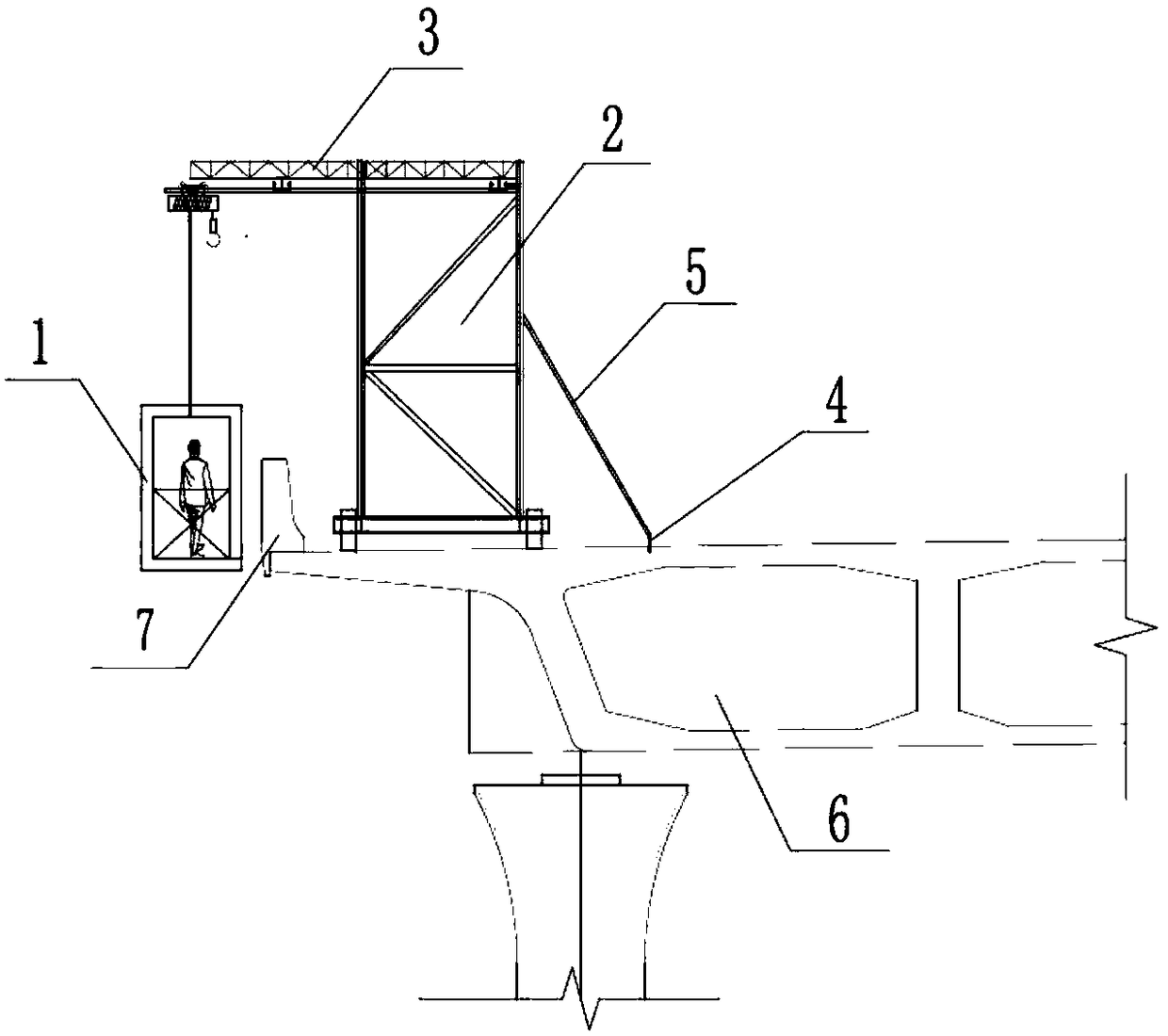 Safety construction method of cast-in-place reinforced concrete crash barrier