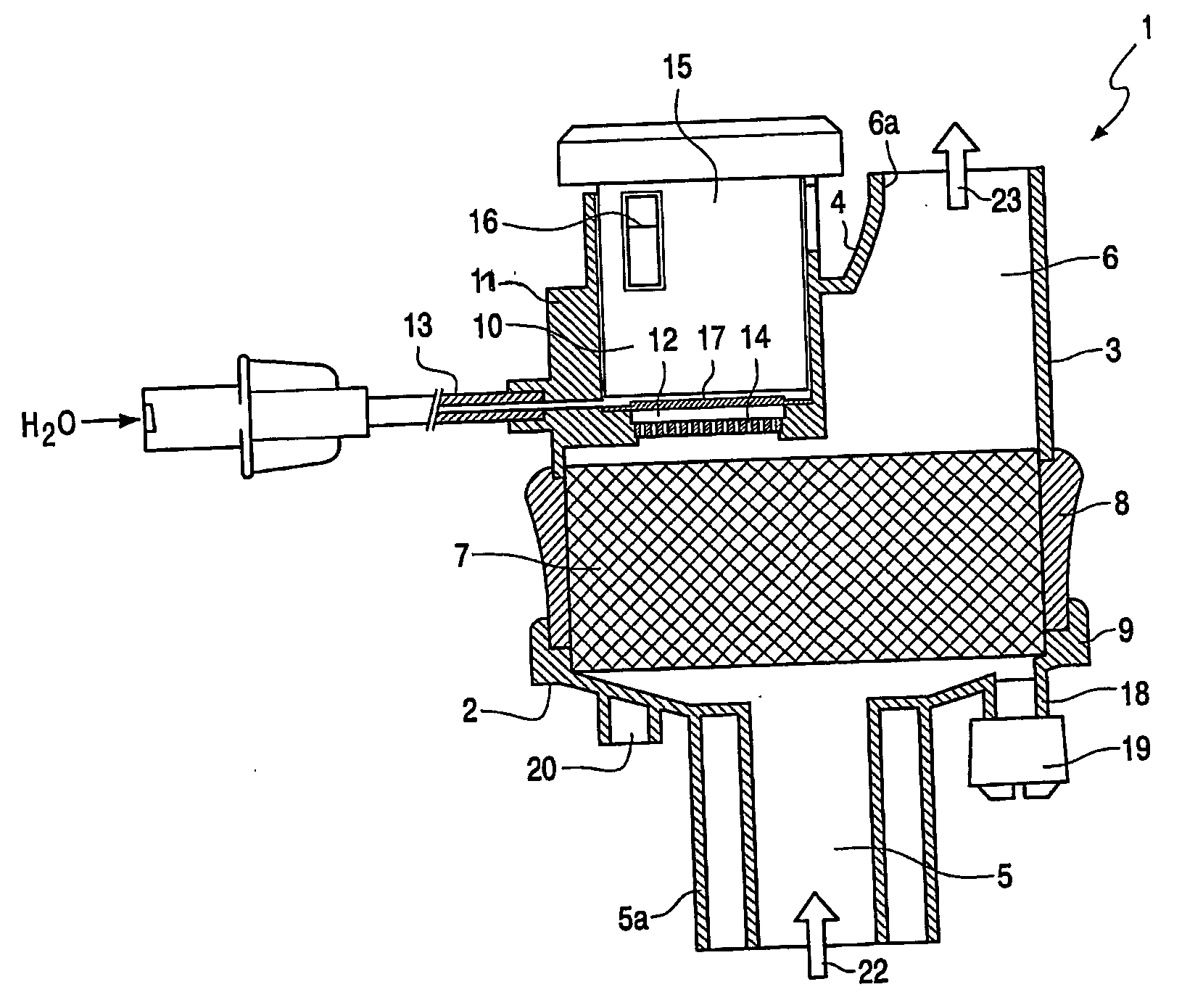 Device for heating and moistening breathing air