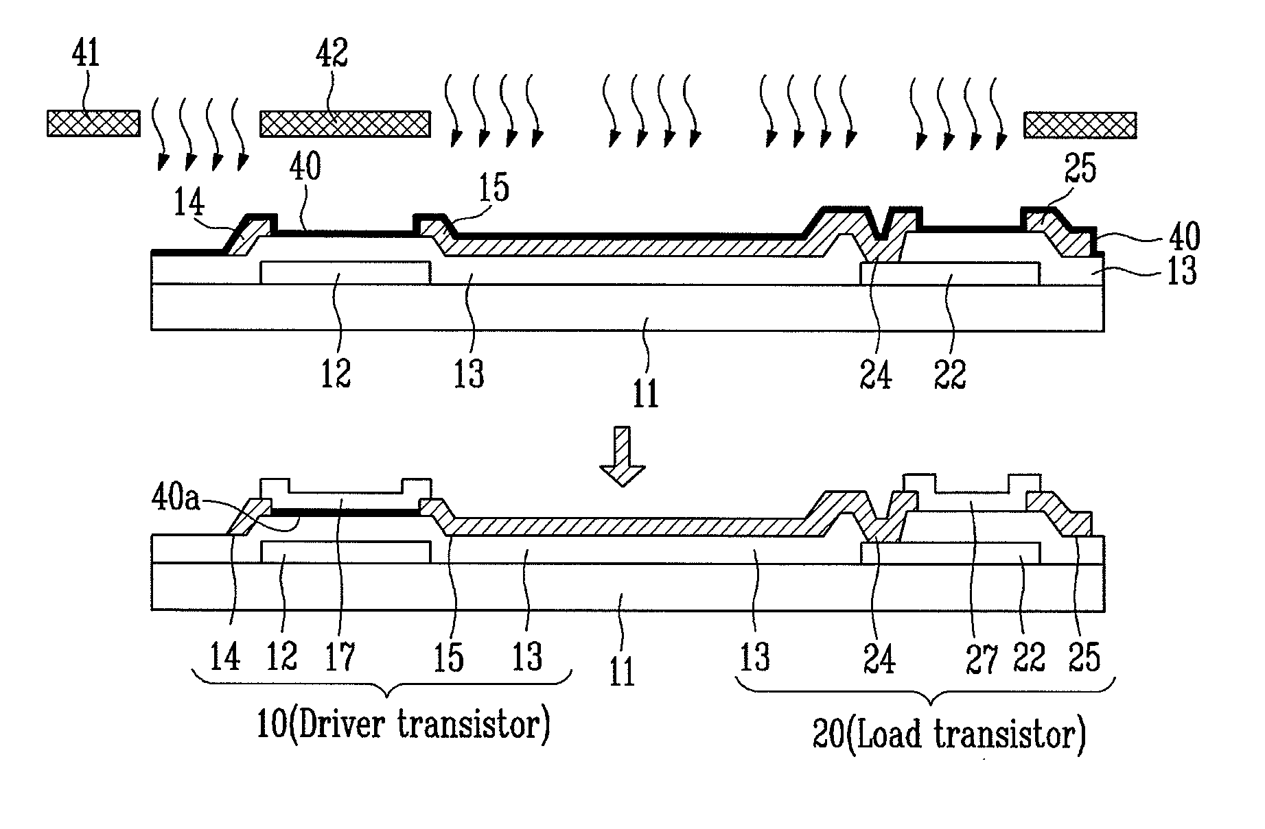 Organic inverter including surface-treated layer and method of manufacturing the same