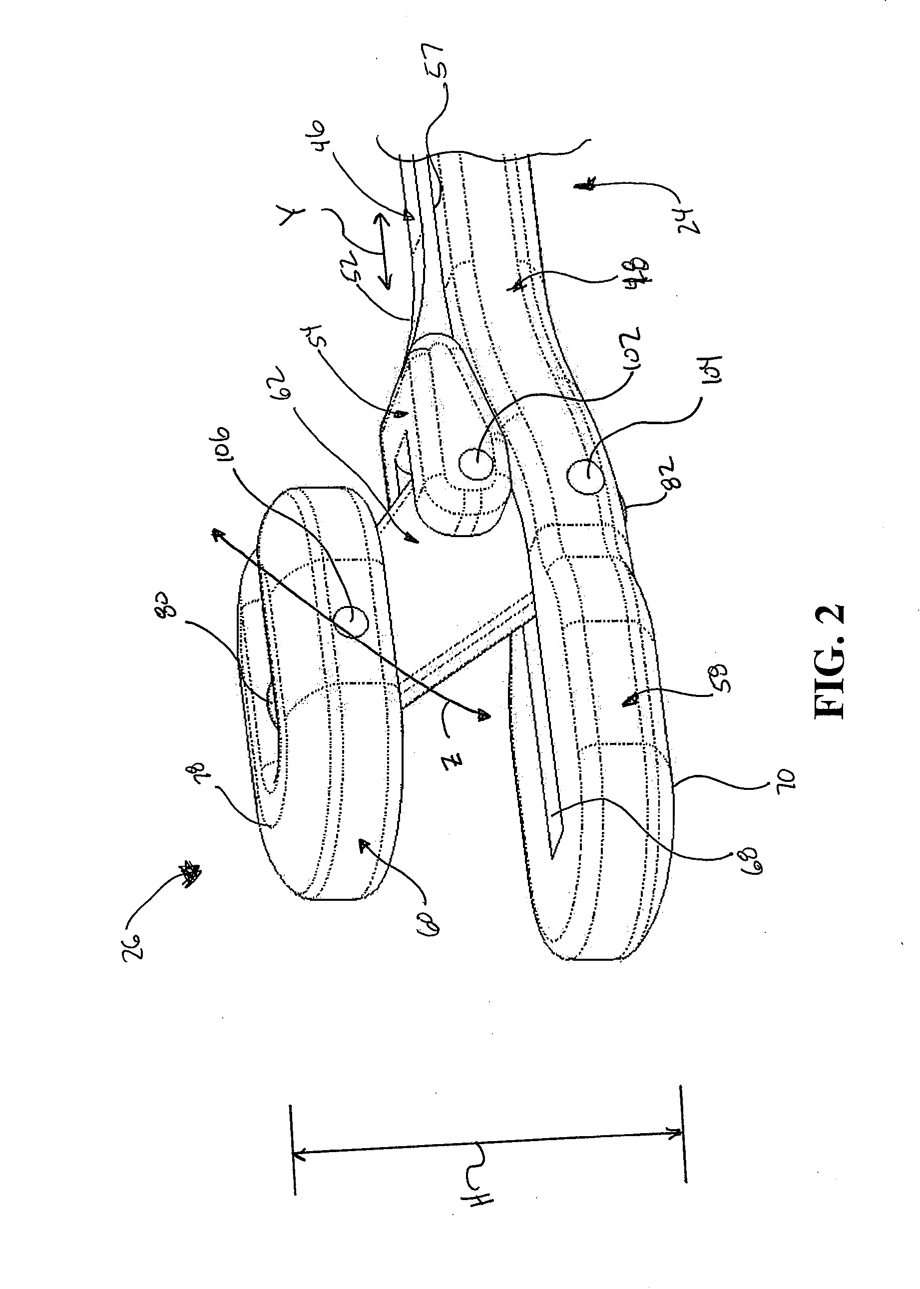Sizing instrument for a bodily joint such as an intervertebral disc space