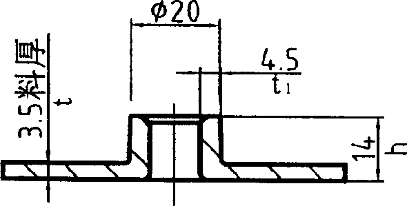 Method for processing panel into protuberant drum wall-thickening part by utilizing stamping process