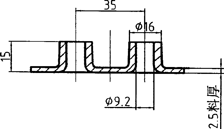 Method for processing panel into protuberant drum wall-thickening part by utilizing stamping process
