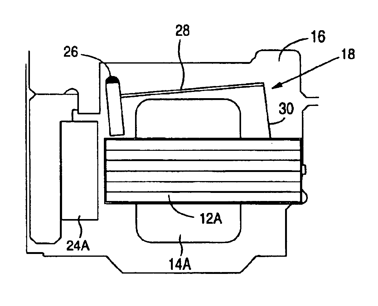 Disk drive employing a spindle motor comprising a locking spring arm disengaged through stator coil flux