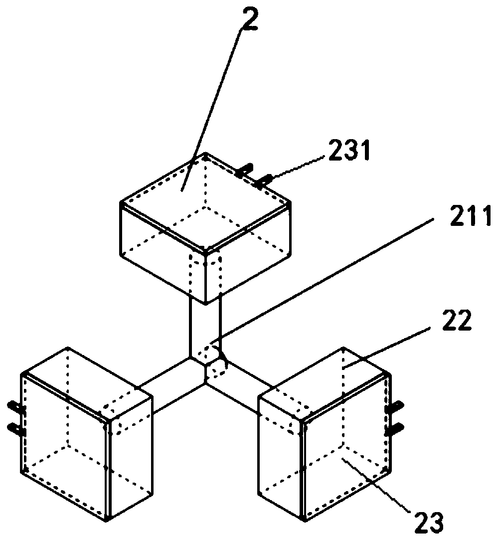 Concrete triaxial stress measuring device and manufacturing method and measuring method thereof