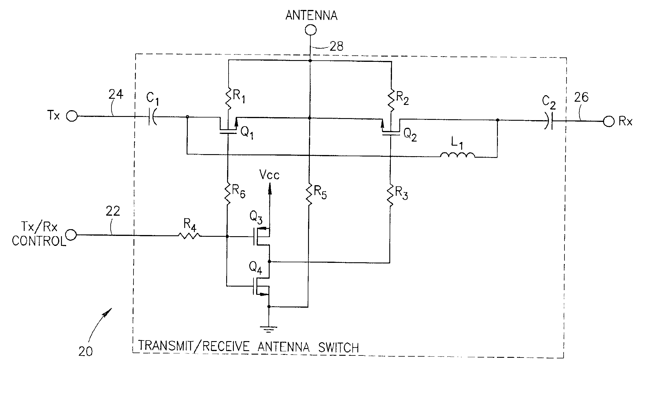 Integrated circuit incorporating RF antenna switch and power amplifier