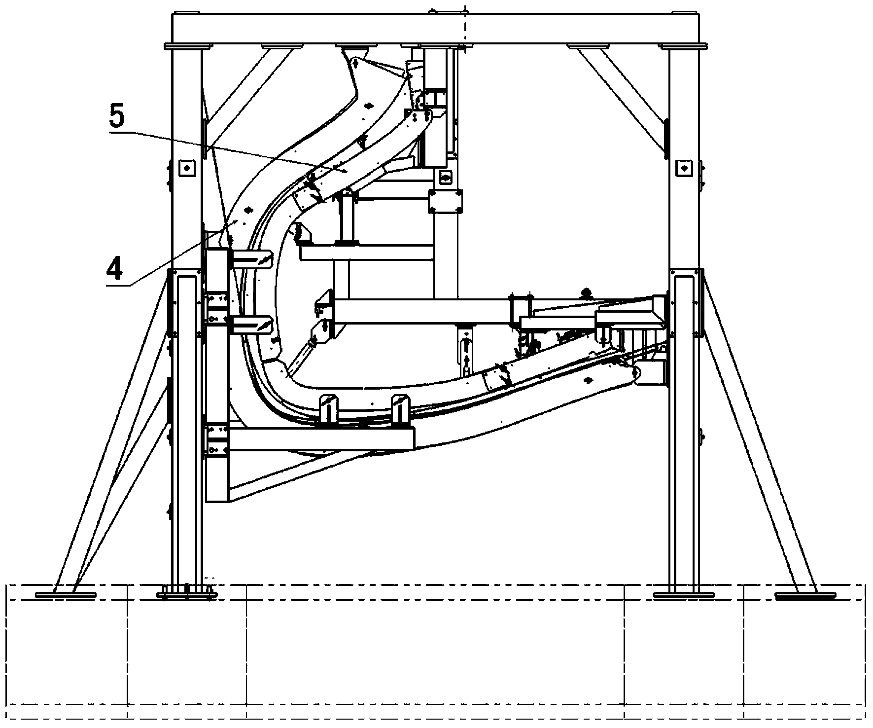 Aircraft main landing gear hatch door assembling coordinate platform