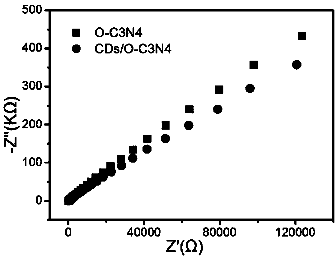Carbon dot modified oxygen-doped carbon nitride photocatalyst as well as preparation method and application thereof